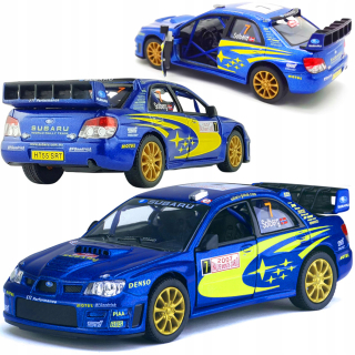 Auto Kinsmart Subaru Impreza 1:36 modré + KRABICE NA AUTO MODEL AUTA KINSMART